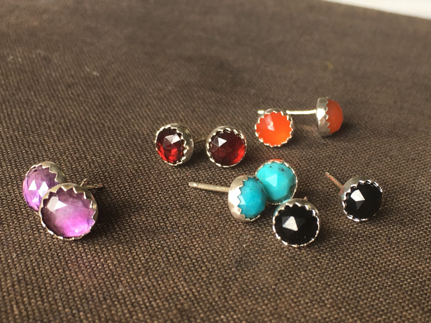 Anahita earrings: rose cut gemstone earrings