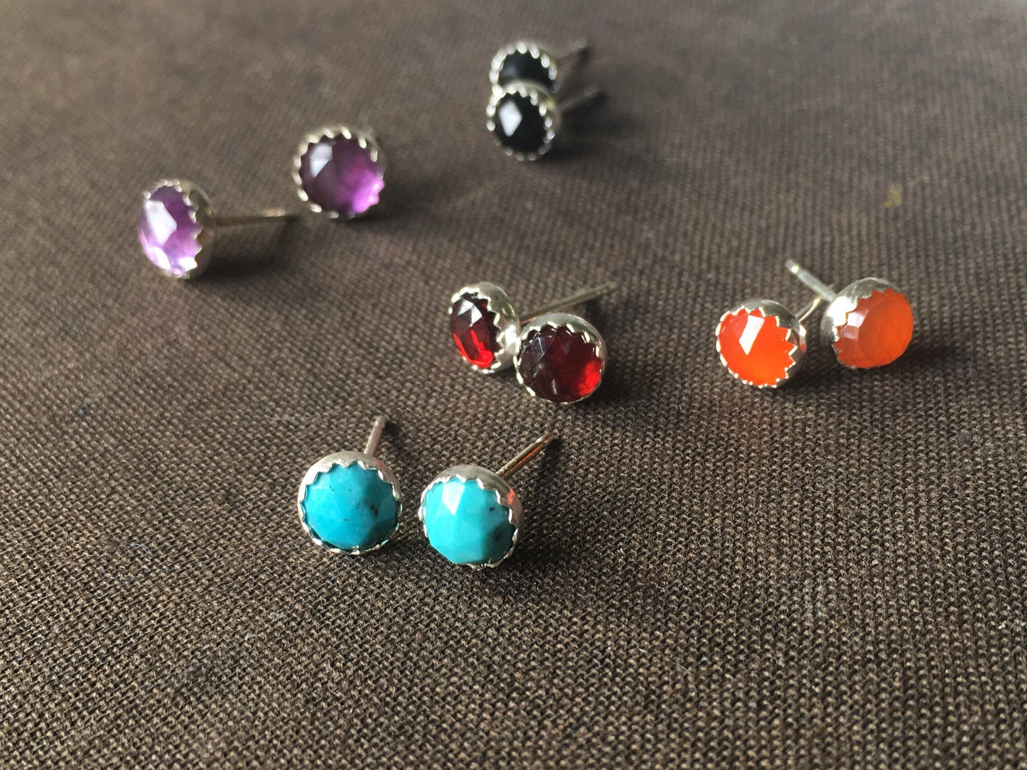 Anahita earrings: rose cut gemstone earrings