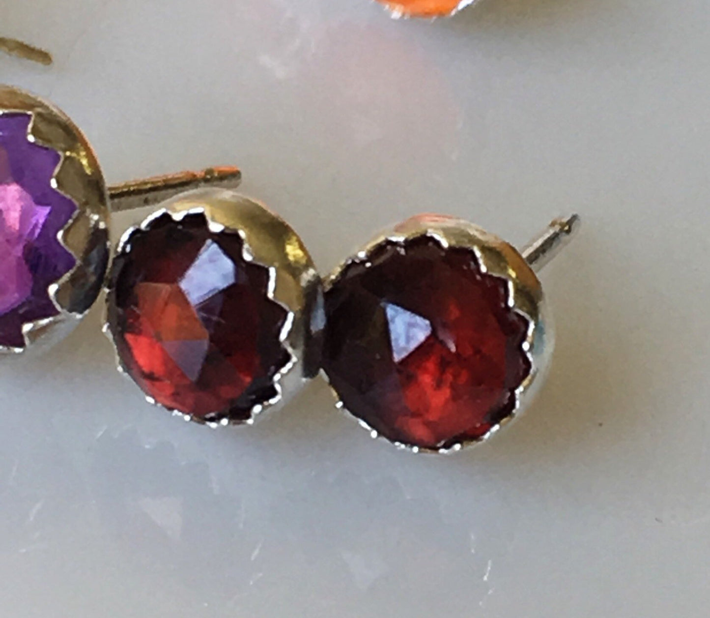 Anahita earrings: rose cut gemstone earrings