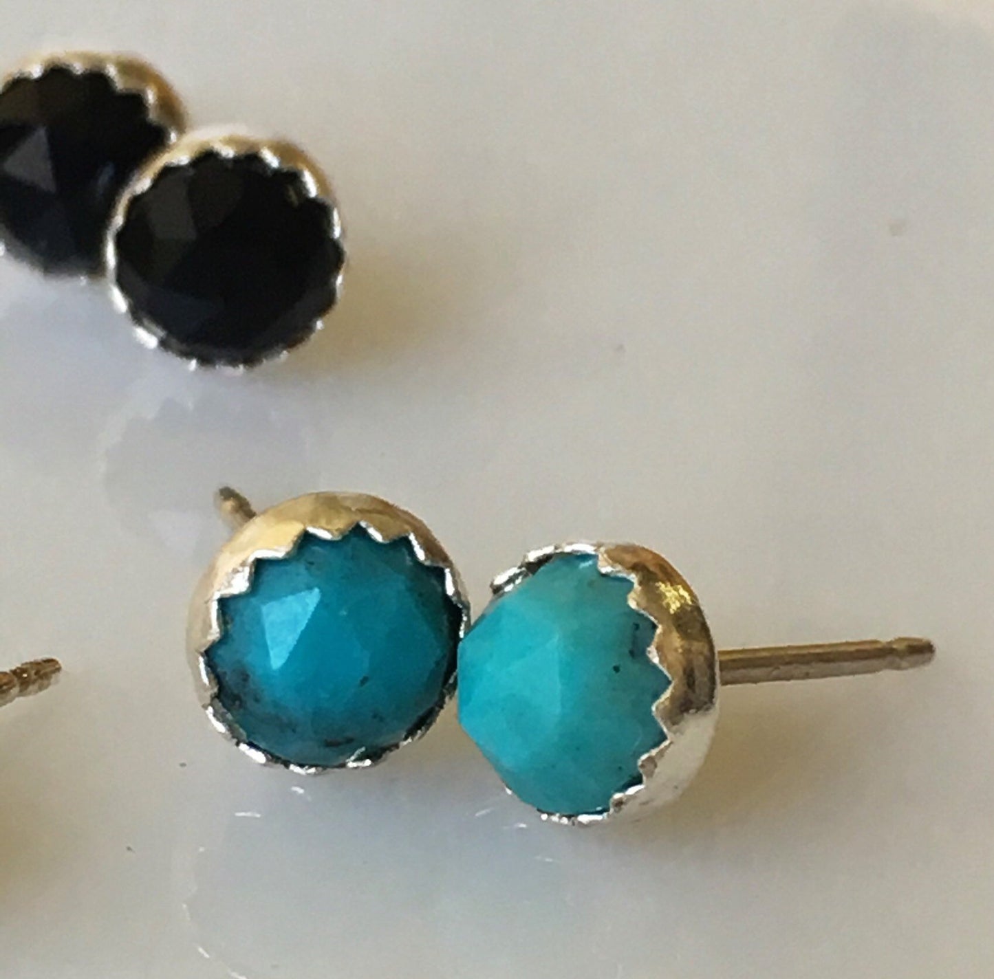 Anahita earrings: rose cut gemstone earrings