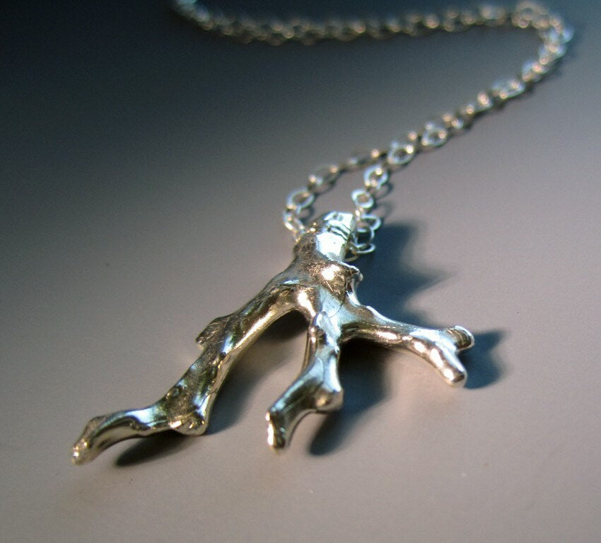 Silver coral branch pendant