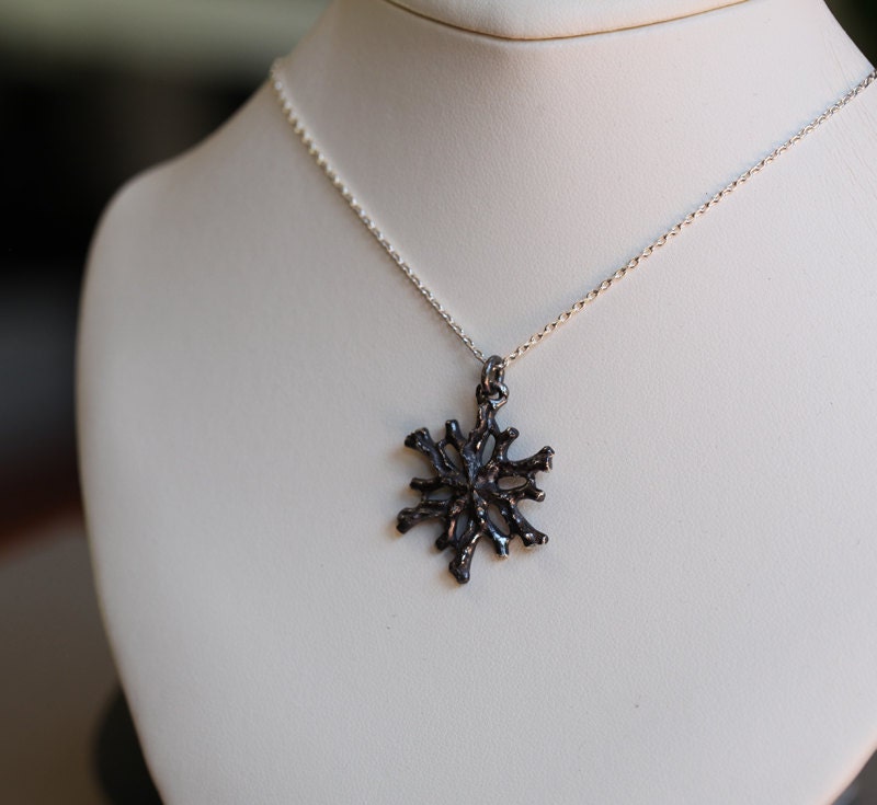 Coral medallion, sterling silver pendant, made to order