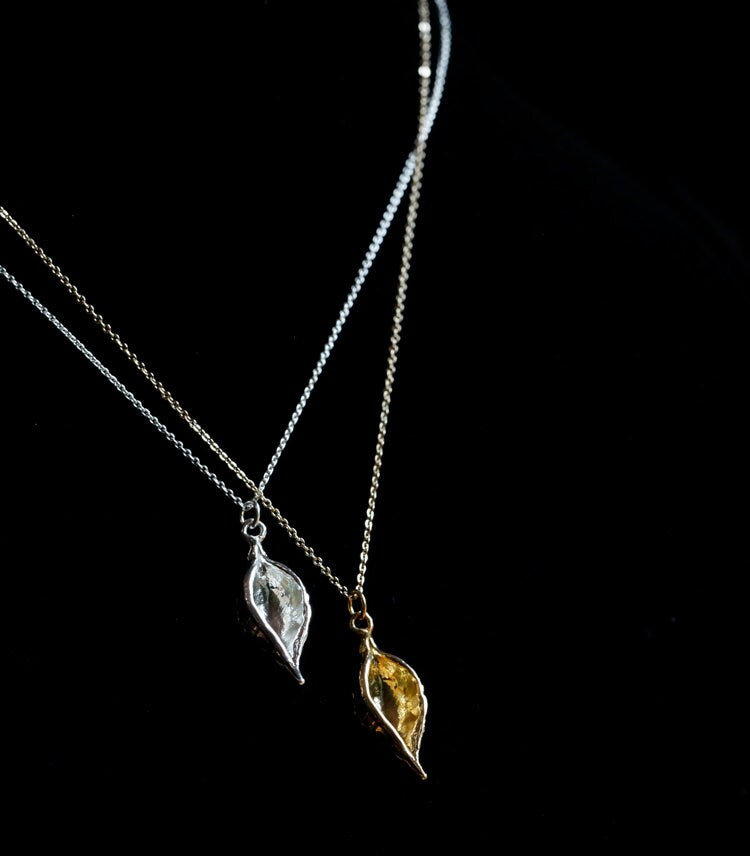 Simple pod pendant, sterling silver or brass necklace, made to order, gravalia pods