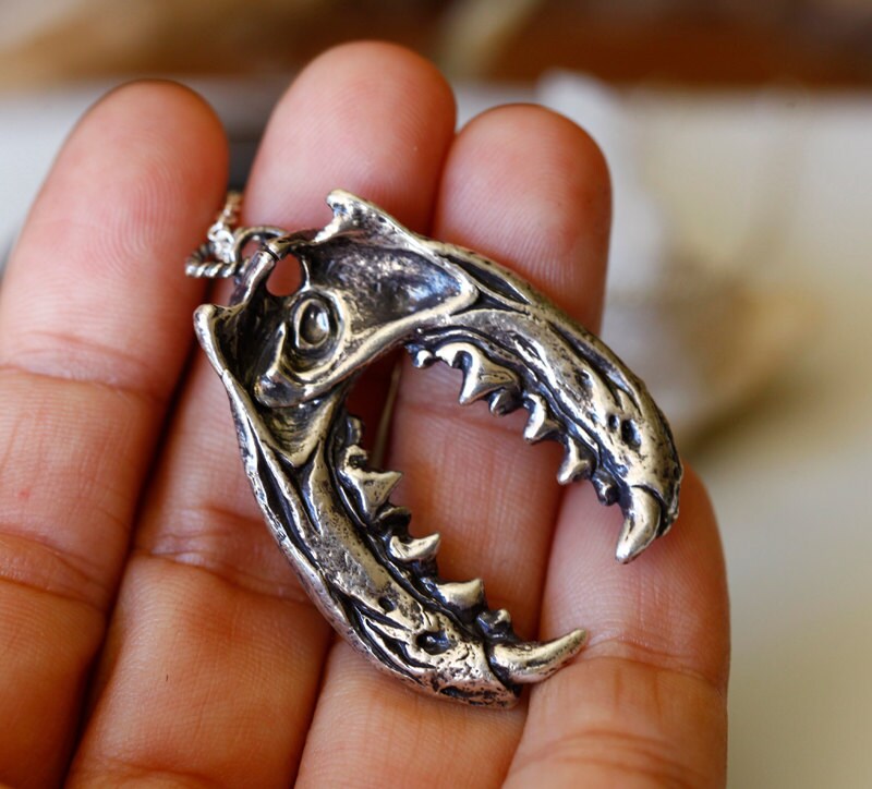 The Jaws of the Jabberwocky, sterling silver pendant