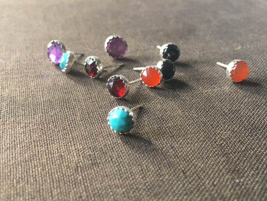 Anahita earrings: rose cut gemstone earrings